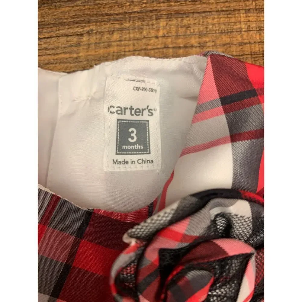 CARTER’S Infant Classic Holiday Plaid Dress / Size: 3 Months